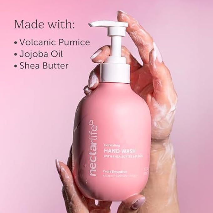 Nectar Life LIFE HAND WASH 14OZ, EXFOLIATING AND MOISTURIZING HAND SOAP WITH VOLCANIC PUMICE, JOJOBA OIL & SHEA BUTTER, FRUIT SMOOTHIE SCENT - Image 4